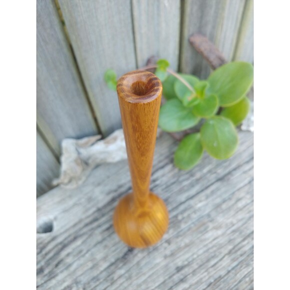 Vintage Longneck Hardwood Bud Vase, Romantic Gift For Women - Picture 6 of 10